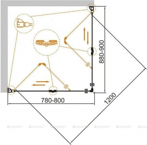 картинка Душевой уголок Cezares Eco 80x90 O-ASH-2-80/90-C-Cr от магазина Сантехстрой