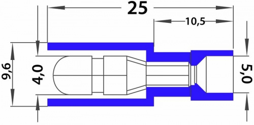 картинка Разъем штекерный полностью изолированный штекер 4 мм 1.5-2.5 мм² (РШПи-п 2.5-4/РшИпп 2-5-4) синий REXANT от магазина Сантехстрой