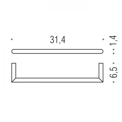 картинка Colombo Mini Держатель полотенца 31,4*6,5cм , цвет: хром от магазина Сантехстрой