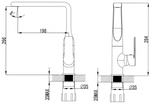 картинка Смеситель для кухонной мойки AZARIO FARO керамический картридж, хром (AZ-PS56459C) от магазина Сантехстрой