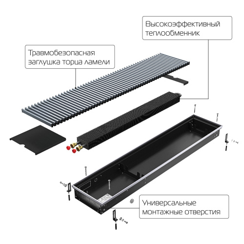 картинка Конвектор внутрипольный Royal Thermo ATRIUM-75/250/3000-DG-U-NA от магазина Сантехстрой