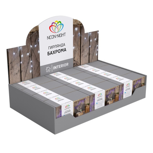 картинка Гирлянда Айсикл (бахрома) светодиодный,  1,8 х 0,5 м,  прозрачный провод,  230 В,  диоды белые от магазина Сантехстрой