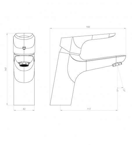 картинка 770210001 Jupiter, смеситель для умывальника, хром от магазина Сантехстрой