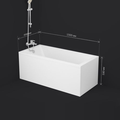 картинка W93A-150-070W-A Gem ванна акриловая 150x70 см от магазина Сантехстрой