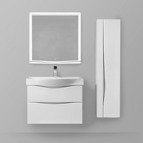 картинка Зеркало Jorno Bella 77 Bel.02.77/W с подсветкой с сенсорным выключателем от магазина Сантехстрой