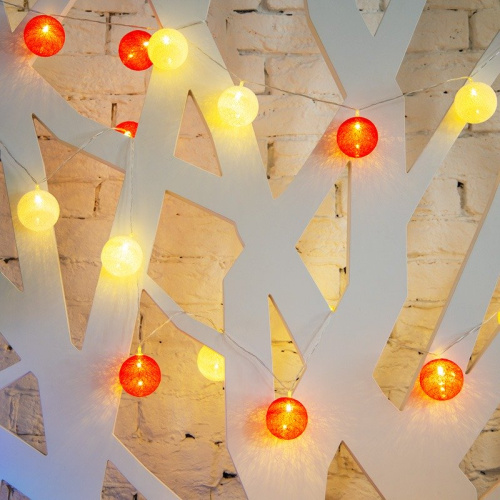 картинка Тайские фонарики Магия 3,5 м,  прозрачный ПВХ,  20 LED,  теплый белый,  питание 2 х АА (батарейки не в комплекте) от магазина Сантехстрой