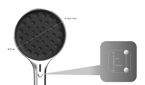 картинка Душевой комплект VSFW-433TI3CH встраиваемый, термостатический, трехрежимный, хром от магазина Сантехстрой