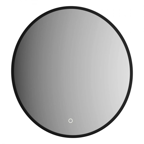 картинка Зеркало Defesto AURA DF 2992S 50х50 см, с LED-подсветкой, сенсорный выключатель, теплый белый свет, рама черная от магазина Сантехстрой