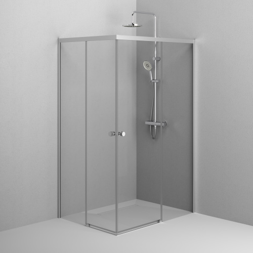 картинка W94G-403-12090-MТ Душевое ограждение X-Joy Square Slide 120х90, мат хром, прозрачное от магазина Сантехстрой