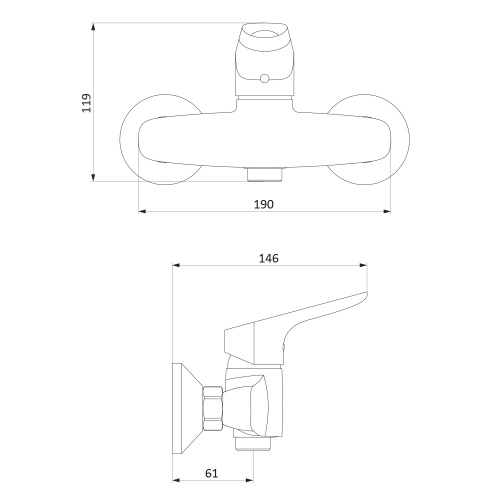 фото 772000001 jupiter, смеситель для душа, хром