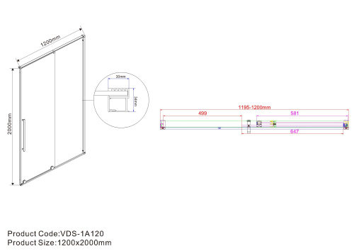картинка Душевая дверь Vincea vps-1a120cgb от магазина Сантехстрой
