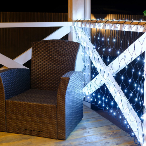 картинка Гирлянда Сеть 1х1,5м,  черный ПВХ,  160 LED Белый от магазина Сантехстрой