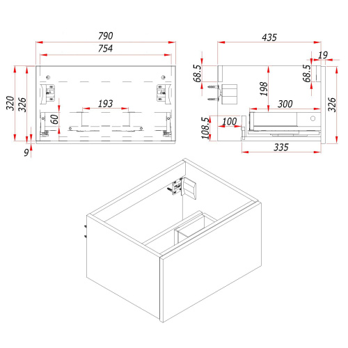 картинка Тумба под раковину/столешницу Кито Флавио 80 Лиони РЕТ от магазина Сантехстрой