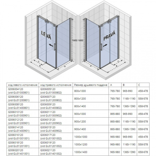 картинка Душевой уголок 99x78 см Riho Ocean O203 G006005120 прозрачное от магазина Сантехстрой