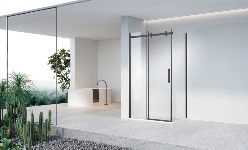 картинка Душевой уголок Como-N VSR-4CN9016CLB, 1600*900, черный, стекло прозрачное от магазина Сантехстрой