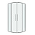 картинка Душ.ограждение 301.K33.02.9090.10.00 Cosmo (90*90*195) полукруг,раздвижн,хром,стекло прозрачное,1мес от магазина Сантехстрой