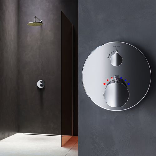 фото f9075600_ххх gem смеситель д/душа с термостатом, монтируемый в стену, хром, шт