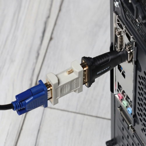 картинка Переходник штекер HDMI - гнездо DVI-I REXANT от магазина Сантехстрой