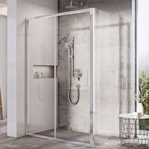 картинка Душевая стенка Ravak Blix BLSPS-90 X9BM70C00Z1 профиль Хром стекло прозрачное от магазина Сантехстрой