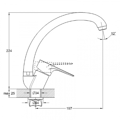 картинка Смеситель для кухни G-Lauf NUD4-A045 Хром от магазина Сантехстрой