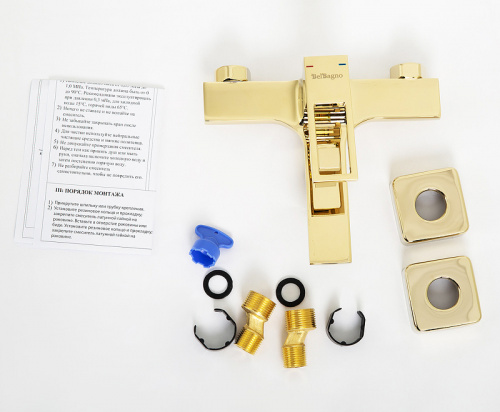 фото смеситель для ванны belbagno luce luc-vas-oro золото