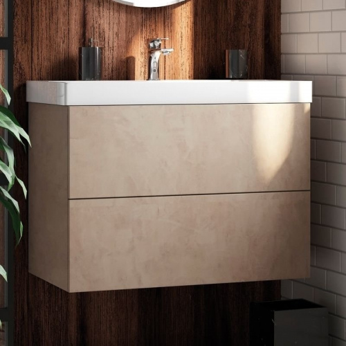 картинка Тумба под раковину Art&Max Verona Push AM-Verona-Push-700-2C-SO-St 69,6х45 см подвесная, камень светлый от магазина Сантехстрой