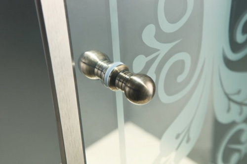 картинка Душевая дверь Cezares Giubileo BF 120 профиль Золото стекло прозрачное с матовым принтом от магазина Сантехстрой