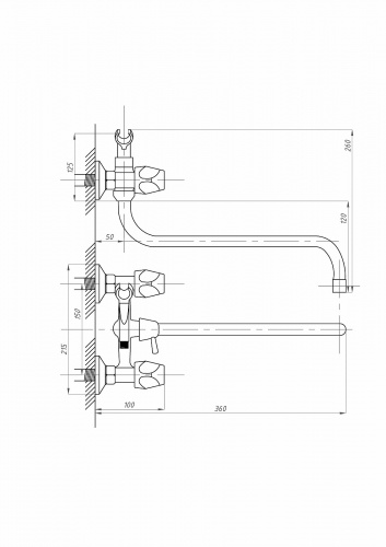 фото смеситель для ванны псм psm-157-75 хром