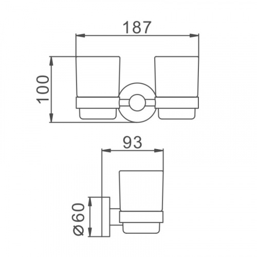 картинка Стакан для ванной комнаты двойной Haiba сталь (HB8308) от магазина Сантехстрой
