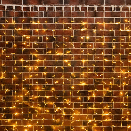 картинка Гирлянда Светодиодный Дождь 2х6м,  постоянное свечение,  прозрачный провод,  230 В,  диоды ТЕПЛЫЙ БЕЛЫЙ от магазина Сантехстрой