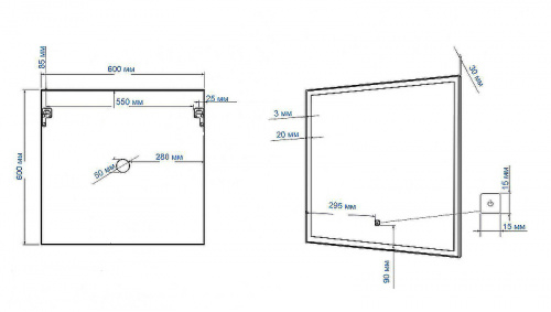 картинка Зеркало Art&Max am-mon-600-600-ds-f Хром от магазина Сантехстрой