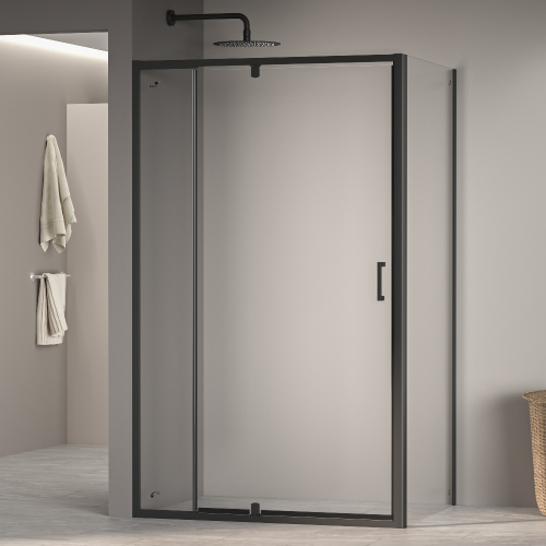 картинка Душевой уголок RGW PA-078B (PA-008B + Z-050-2B)  90*110*195 профиль Чёрный стекло Прозрачное от магазина Сантехстрой