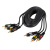 картинка Шнур 3 RCA - 3 RCA,  5м,  черный (GOLD) REXANT от магазина Сантехстрой