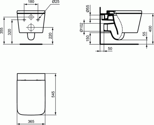 картинка Подвесной унитаз Ideal Standard BLEND CUBE T368601 от магазина Сантехстрой