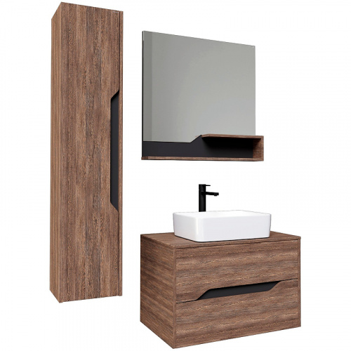 картинка Зеркало Grossman Лайф 80 208008 Винтажное дерево темное Графит от магазина Сантехстрой