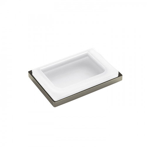 картинка Colombo Look Мыльница настольная, цвет: PVD нержавеющая сталь/матовое стекло от магазина Сантехстрой