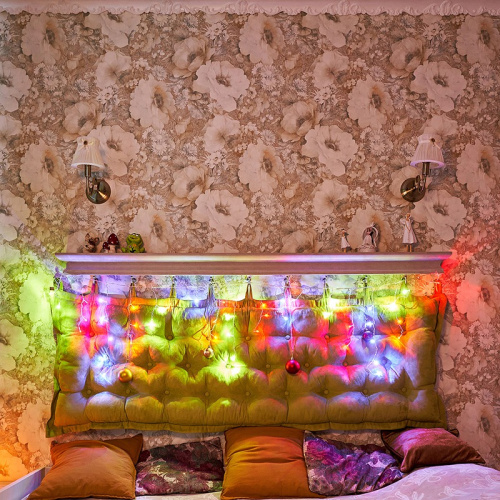 картинка Гирлянда Айсикл (бахрома) светодиодный,  1,8 х 0,5 м,  прозрачный провод,  230 В,  диоды МУЛЬТИКОЛОР от магазина Сантехстрой