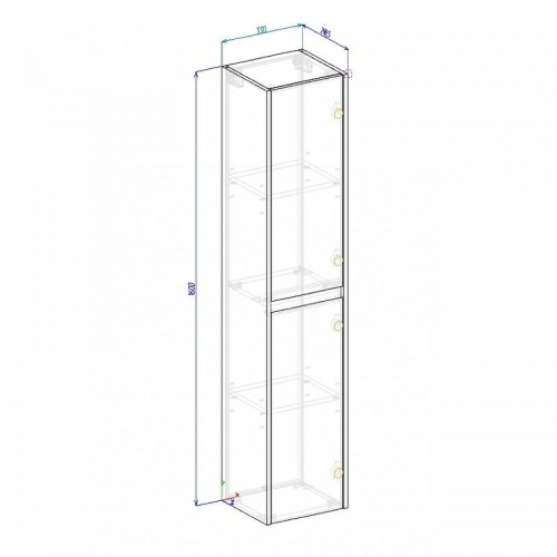 картинка Пенал BelBagno kraft-1600-2a-sc-rnn-r от магазина Сантехстрой