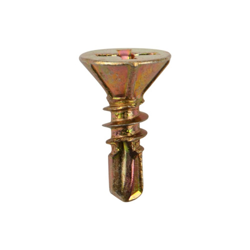 картинка Саморез оконный KRANZ сверло,  3.9х13, желтый цинк,  короб (500 шт. /уп. ) от магазина Сантехстрой