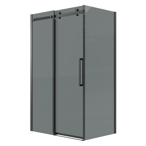 картинка Душевая перегородка 200.K33.04.90.21.10 Classic (90*195) черный матовый, стекло тонированное, 1 место от магазина Сантехстрой