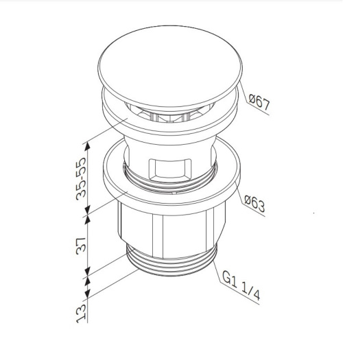 картинка F0700P22 донный клапан, нажимной, чёрный, шт. от магазина Сантехстрой