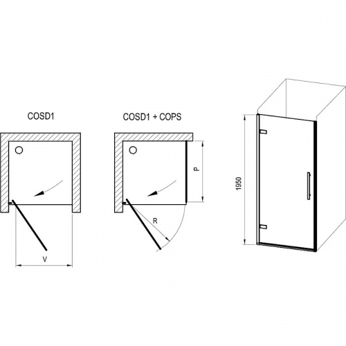 картинка Душевая дверь Ravak Cool COSD1-80 X0VV40A00Z1 профиль Хром стекло Transparent от магазина Сантехстрой