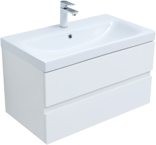 картинка Мебель для ванной Aquanet Беркли 80 белый глянец (2 ящика) от магазина Сантехстрой