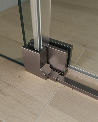 картинка Душевая дверь Cezares Slider 90 SLIDER-B-1-80/90-C-GM профиль Оружейнная сталь стекло прозрачное от магазина Сантехстрой