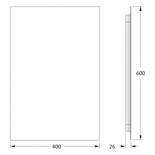 картинка Зеркало с фацетом и LED-подсветкой настенное GLOW DEFESTO 40x60 см, DF 2502 от магазина Сантехстрой