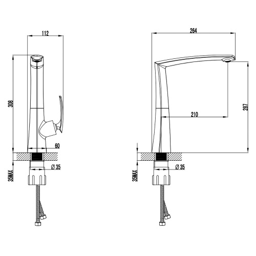 картинка Смеситель для кухонной мойки Azario REULEAUX керамический картридж, хром (AZ-VMF568296C) от магазина Сантехстрой