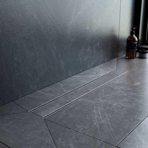 картинка W02SC-U11-060-04SB PrimeFlow Трап для душа линейный универс затвор Tile 60см цвет сталь мат от магазина Сантехстрой