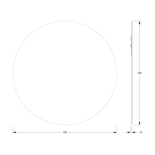 картинка Зеркало с окантовкой (Ø70 cm) (Черный цвет) (EVOFORM) от магазина Сантехстрой