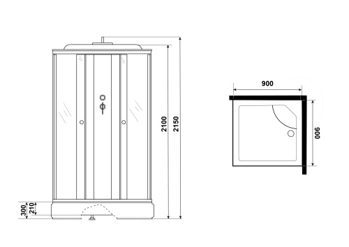 картинка Душевая кабина Niagara e90/26q/tn от магазина Сантехстрой