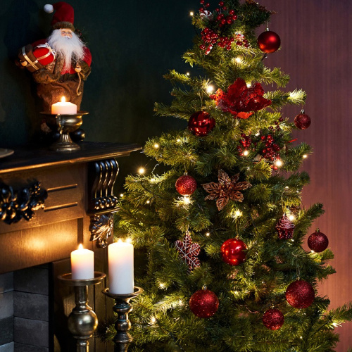 картинка Гирлянда Твинкл Лайт 10 м,  темно-зеленый ПВХ,  80 LED,  цвет ТЕПЛЫЙ БЕЛЫЙ от магазина Сантехстрой